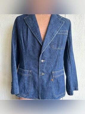 Vintage Levi’s Orange Tab Denim Blazer Size 40 Made In USA 1970’s Rare